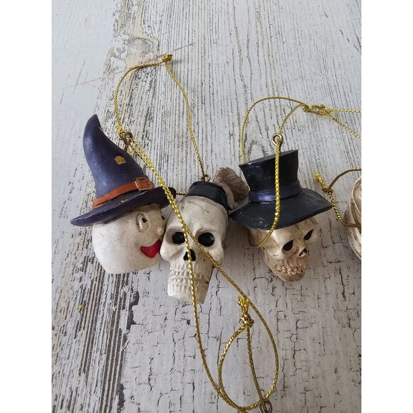 Mini Halloween ornament mummy cat skeleton tree spider ghost witch set lot - Picture 2 of 9